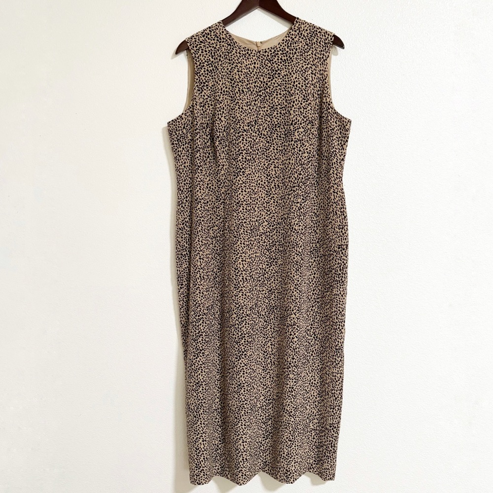 Spenser Jeremy Silk Leopard Print Midi Dress